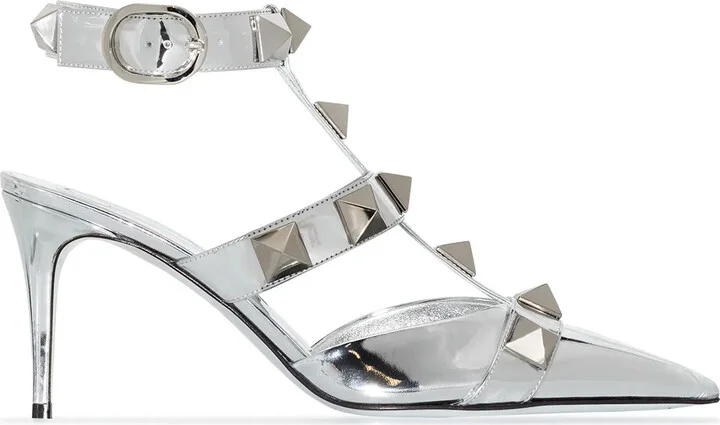 Roman Stud 80mm leather pumps