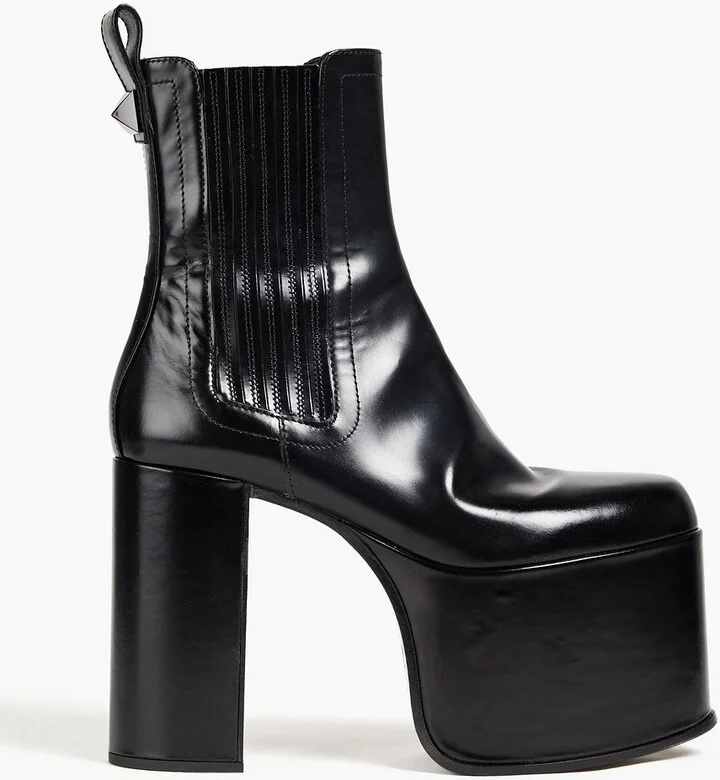 Roman Stud leather platform ankle boots