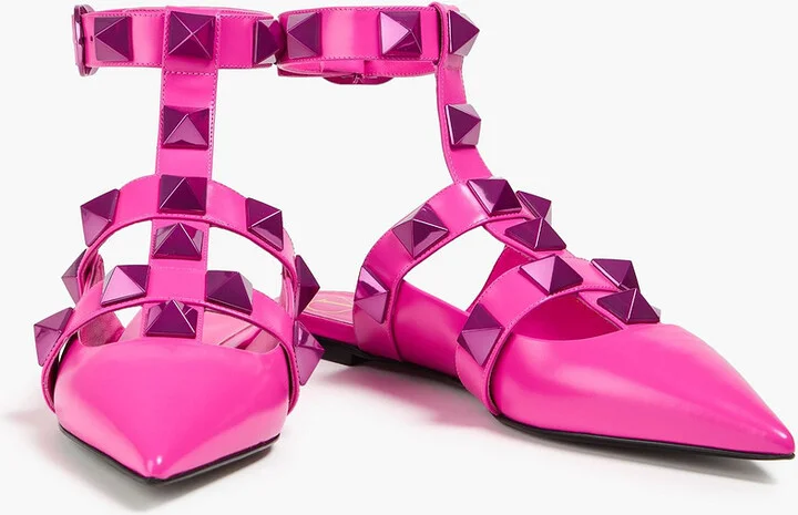 Roman Stud leather point-toe flats - Image 2