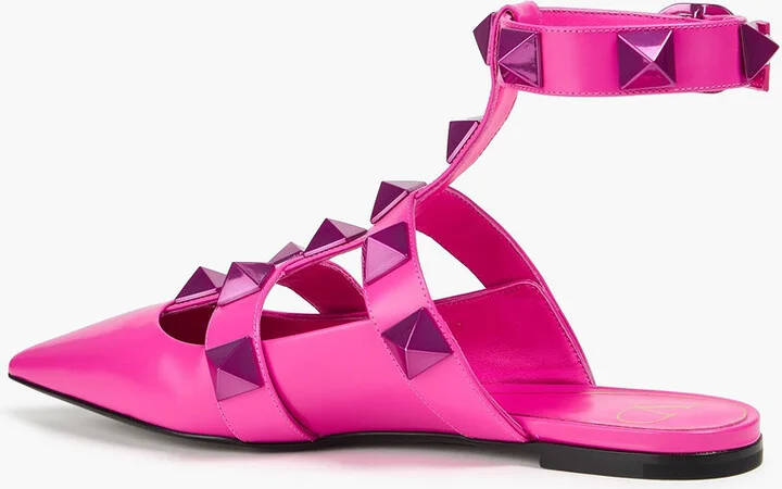Roman Stud leather point-toe flats - Image 3