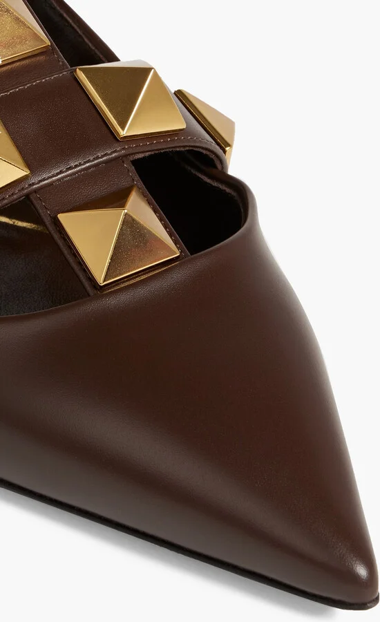 Roman Stud leather point-toe flats - Image 4