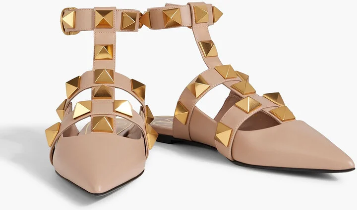 Roman Stud leather point-toe flats - Image 5