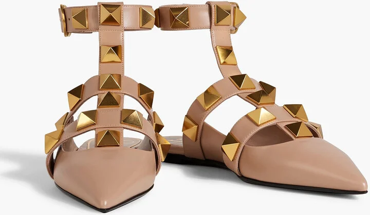 Roman Stud leather point-toe-flats - Image 2