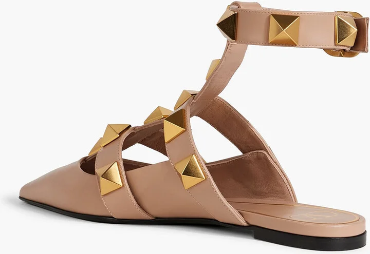 Roman Stud leather point-toe-flats - Image 3