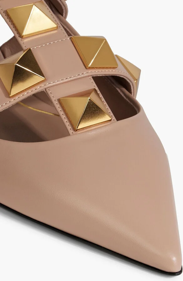 Roman Stud leather point-toe-flats - Image 4