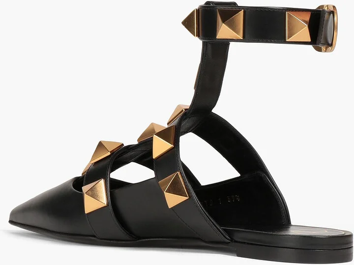 Roman Stud leather point-toe-flats - Image 6