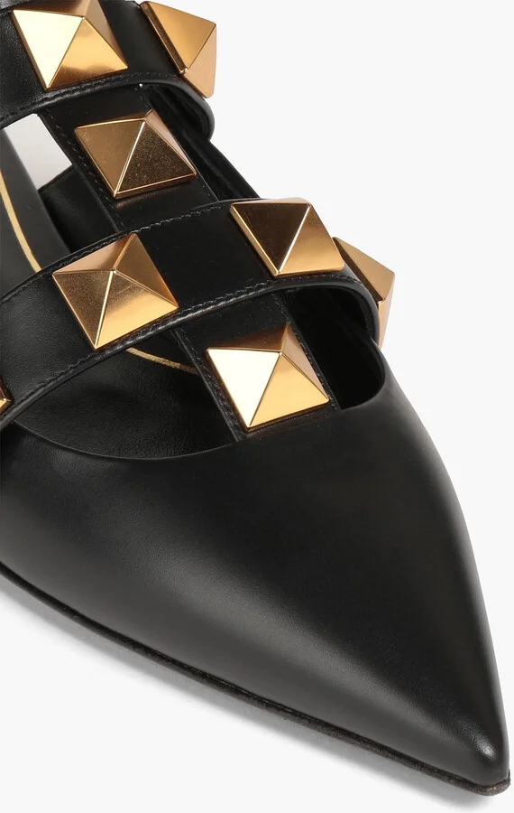Roman Stud leather point-toe-flats - Image 7
