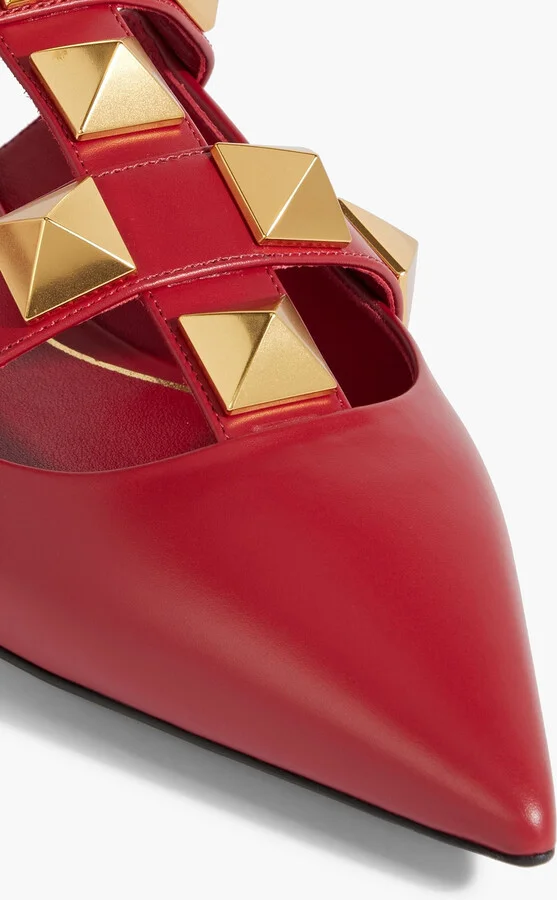 Roman Stud leather point-toe-flats - Image 10