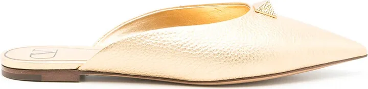 Roman Stud metallic mules