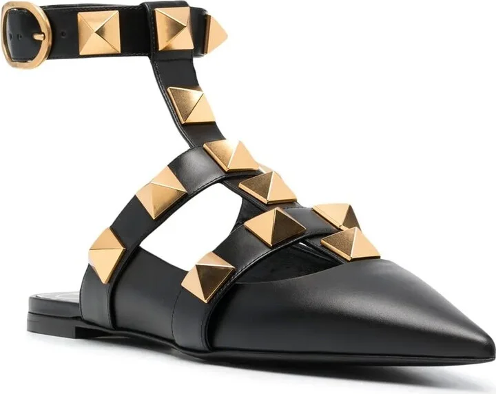 Roman Stud pointed-toe ballerina shoes - Image 2