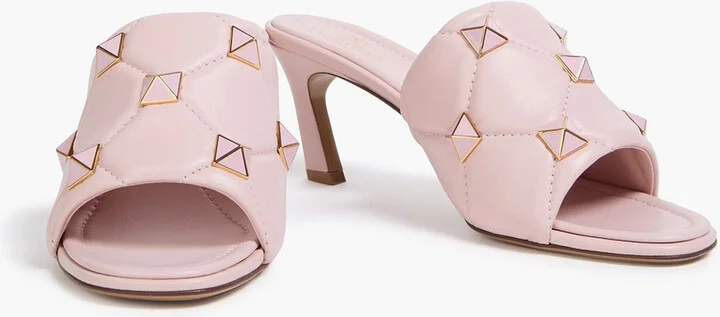 Roman Stud quilted leather mules - Image 2