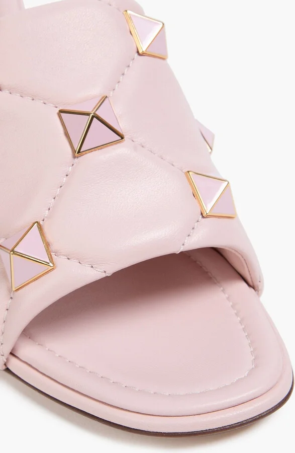 Roman Stud quilted leather mules - Image 4
