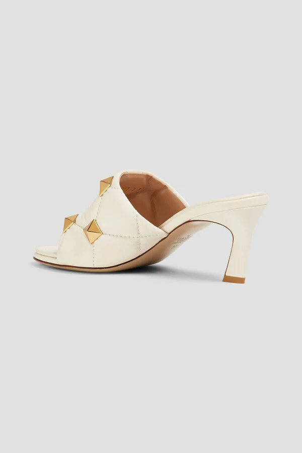 Roman Stud quilted leather mules - Image 3