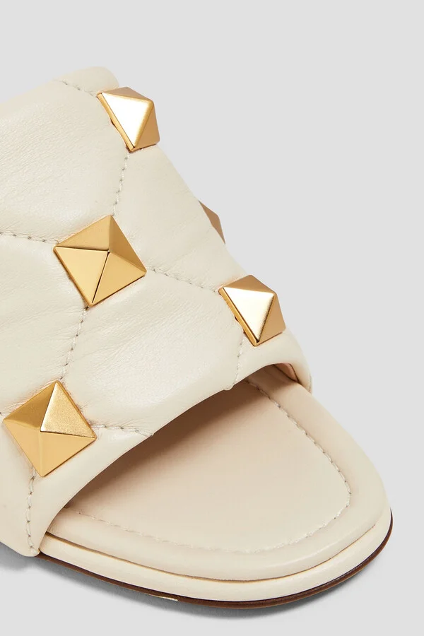 Roman Stud quilted leather mules - Image 4