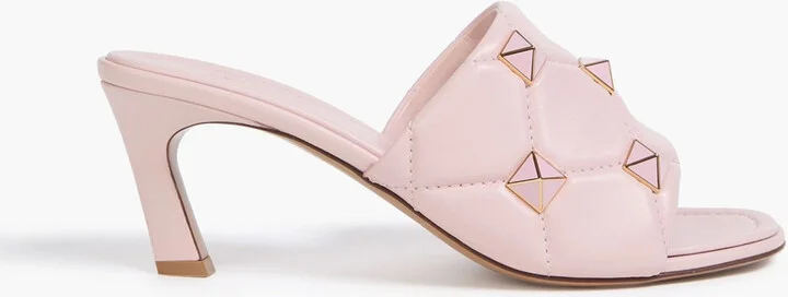 Roman Stud quilted leather mules