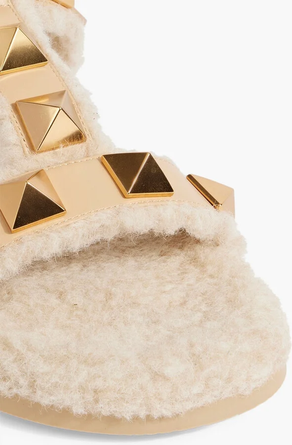Roman Stud shearling sandals - Image 4