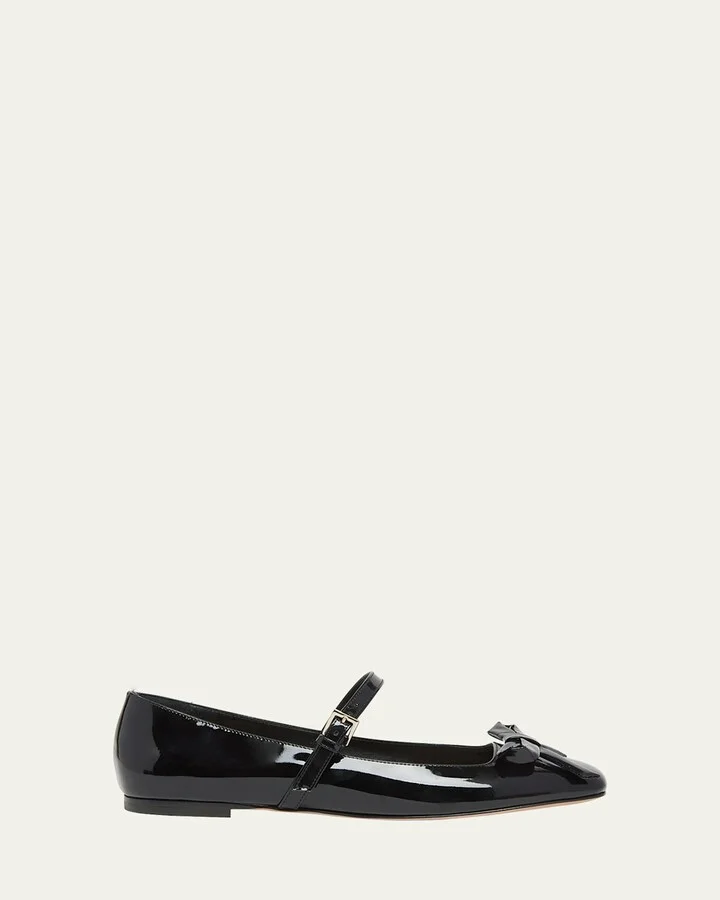 Romance Patent Bow Mary Jane Ballerina Flats