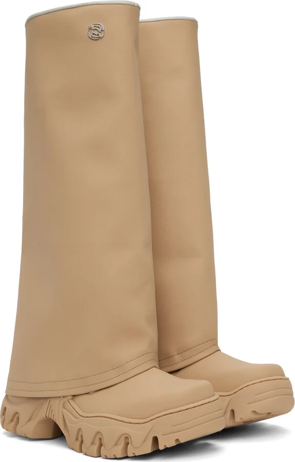Rombaut Beige Boccaccio II Rain Desert Apple Leather Boots - Image 4