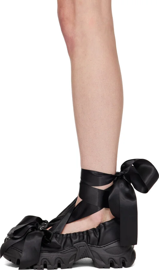 Rombaut Black Aura Bows Ballerina Flats - Image 3