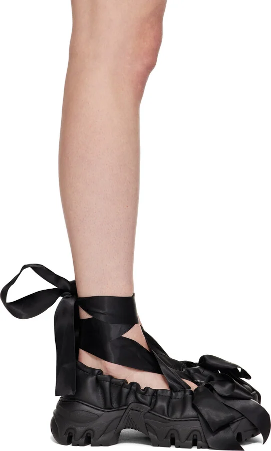Rombaut Black Aura Bows Ballerina Flats
