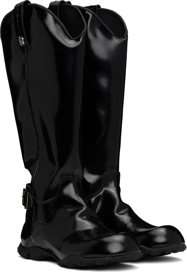Rombaut Black No Cow Patent Cowboy Boots - Image 4