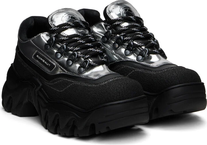 Rombaut Black & Silver Boccaccio II Asfalto Sneakers - Image 4