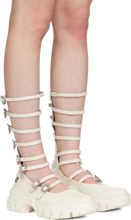 Rombaut Off-White MJ High Ballerina Flats - Image 4