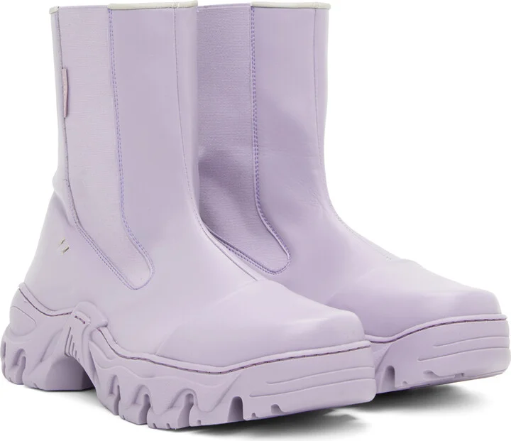 Rombaut Purple Boccaccio II Apple Leather Chelsea Boots - Image 4