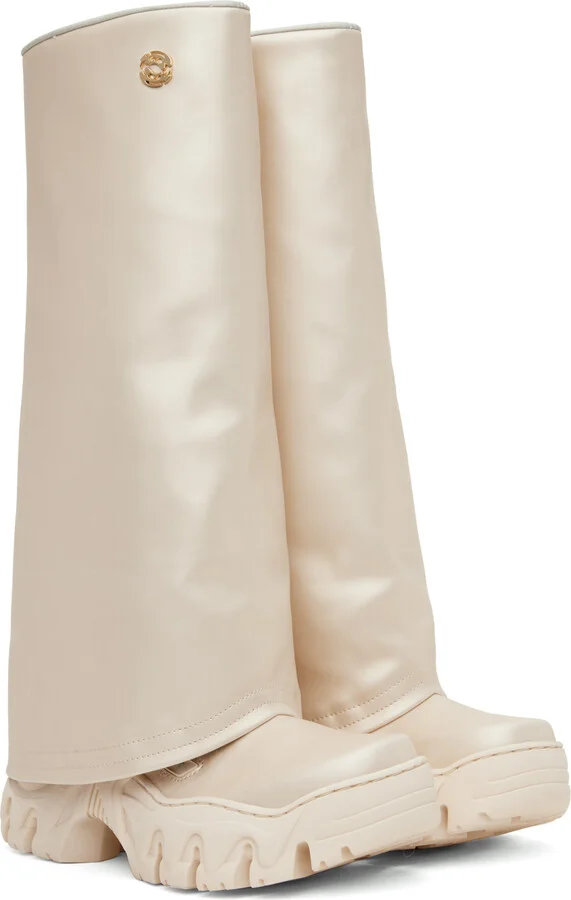 Rombaut SSENSE Exclusive Beige Boccaccio II Rain Boots - Image 4