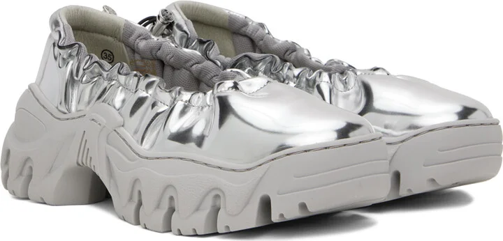 Rombaut SSENSE Exclusive Silver Boccaccio II Ballerina Flats - Image 4