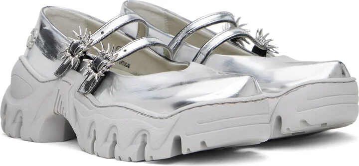 Rombaut SSENSE Exclusive Silver MJ Ballerina Flats - Image 4