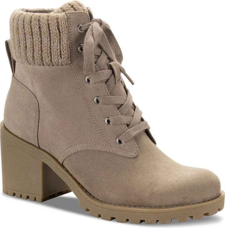 Romina Womens Knit Ankle Combat & Lace-up Boots