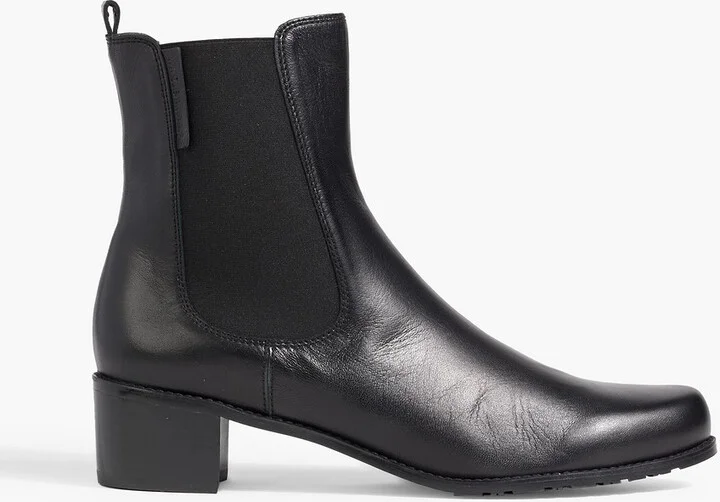 Romper leather ankle boots
