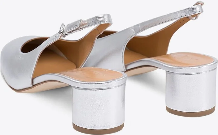 Romy 55 Laminated Leather Slingback Pumps - Image 3