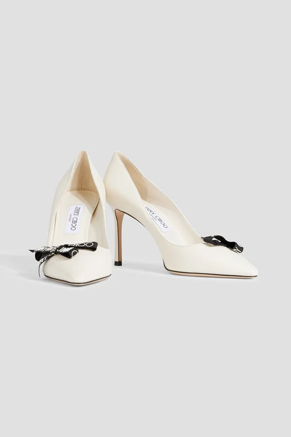 Romy 85 bow-detailed leather pumps - Image 2
