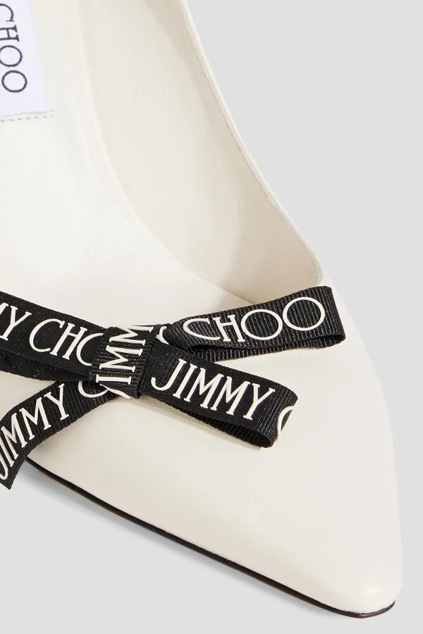 Romy 85 bow-detailed leather pumps - Image 4