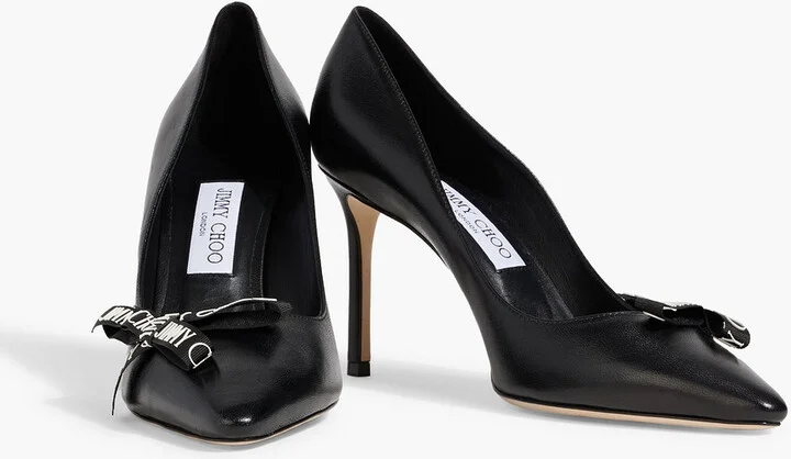 Romy 85 bow-detailed leather pumps - Image 5