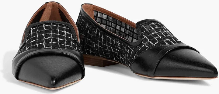 Romy embroidered mesh and leather point-toe flats - Image 2