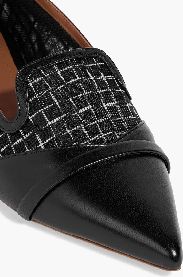 Romy embroidered mesh and leather point-toe flats - Image 4