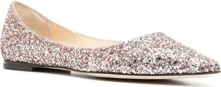 Romy glitter-embellished pointed-toe ballet flats - Image 2