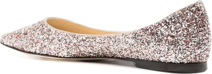 Romy glitter-embellished pointed-toe ballet flats - Image 3