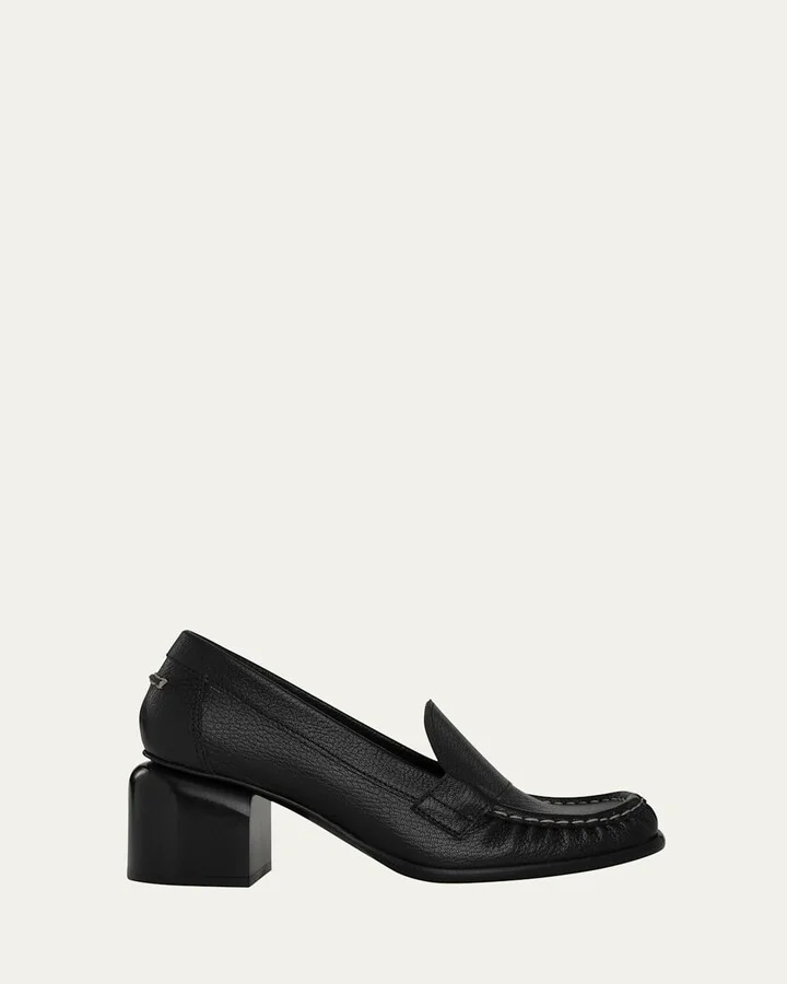Romy Leather Heeled Loafers