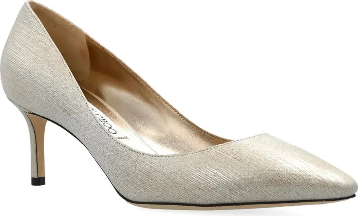 Romy metallic leather pointed-toe heels - Image 2