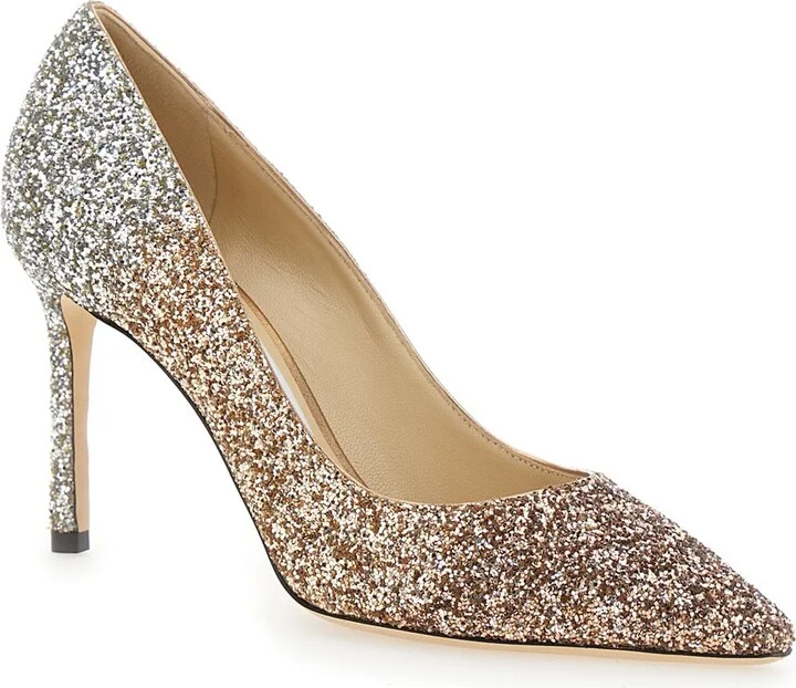 'romy' Multicolor Pumps With All-over Glitters In Fabric And Leather Woman - Image 2