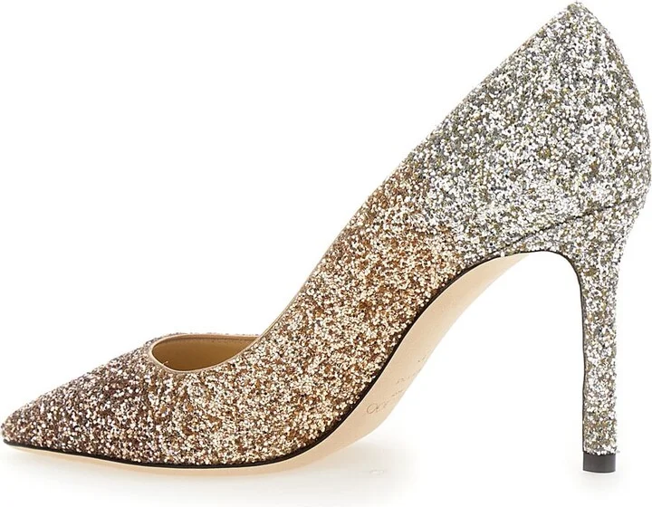 'romy' Multicolor Pumps With All-over Glitters In Fabric And Leather Woman - Image 3