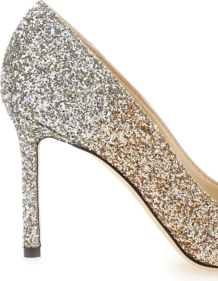 'romy' Multicolor Pumps With All-over Glitters In Fabric And Leather Woman - Image 4