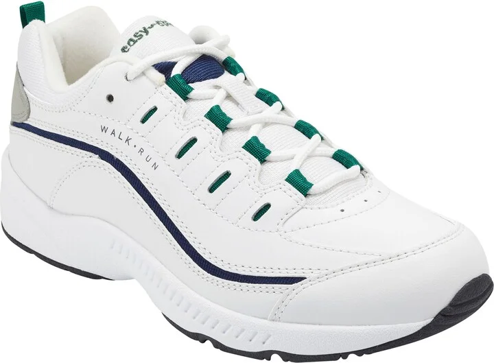 White/ Navy Leather