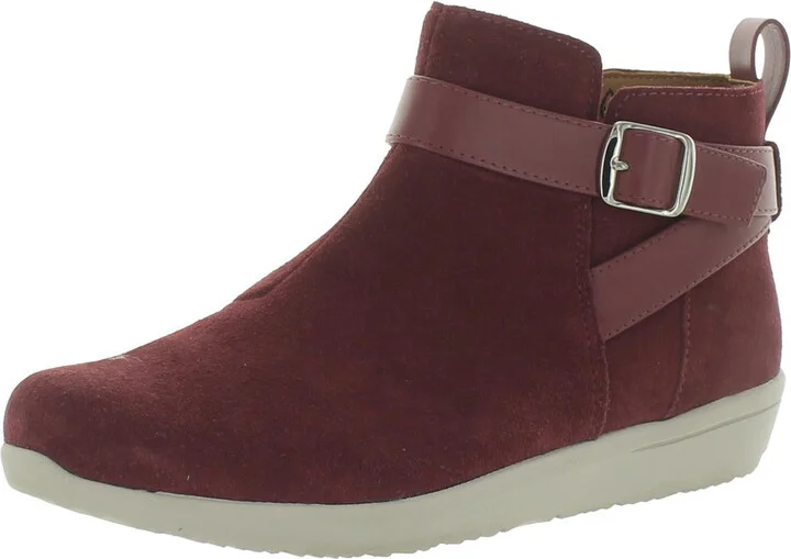 Romy Womens Suede Round Toe Ankle Boots