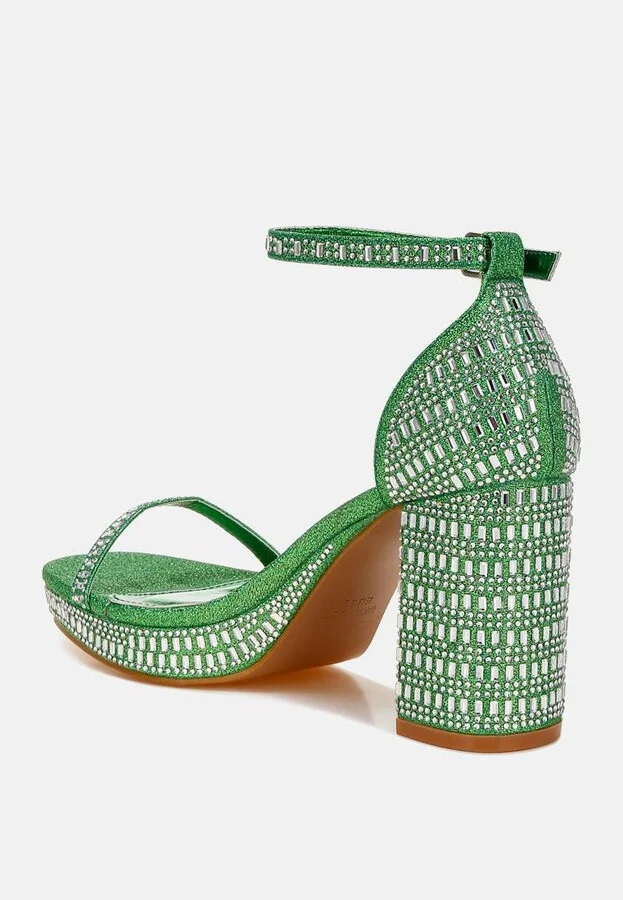Ronan Rhinestones Embellished Block Sandals - Image 2