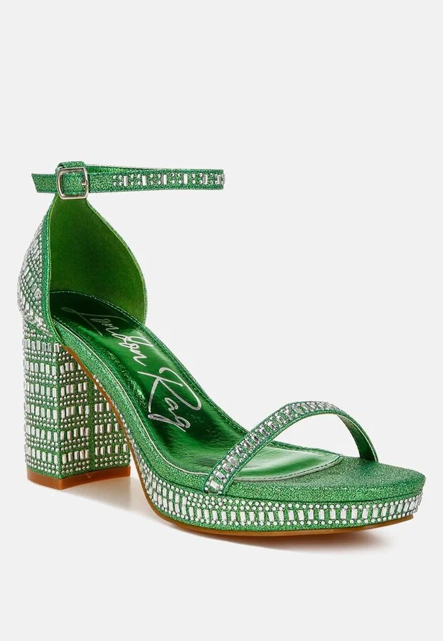 Ronan Rhinestones Embellished Block Sandals - Image 3